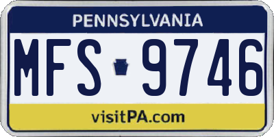 PA license plate MFS9746