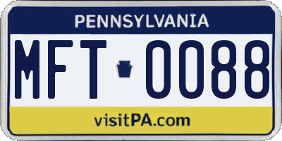 PA license plate MFT0088