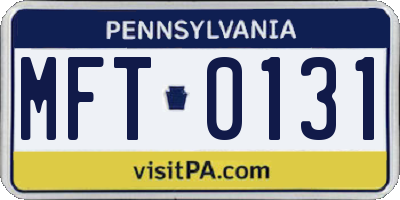 PA license plate MFT0131