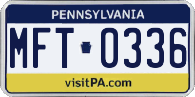PA license plate MFT0336