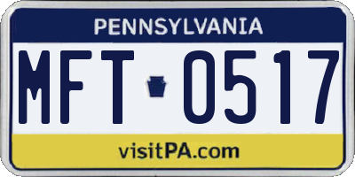 PA license plate MFT0517