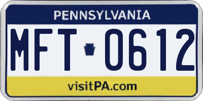 PA license plate MFT0612