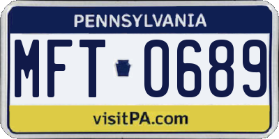 PA license plate MFT0689