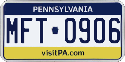 PA license plate MFT0906