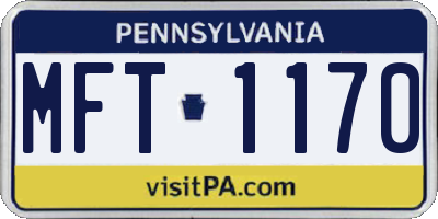 PA license plate MFT1170