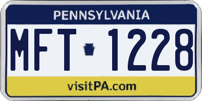 PA license plate MFT1228