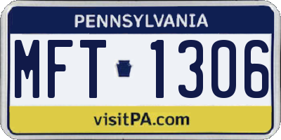 PA license plate MFT1306