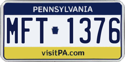 PA license plate MFT1376