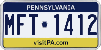 PA license plate MFT1412