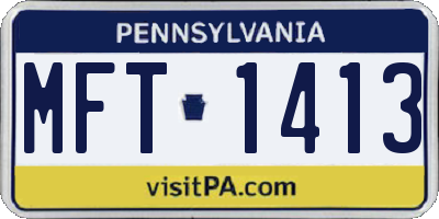 PA license plate MFT1413