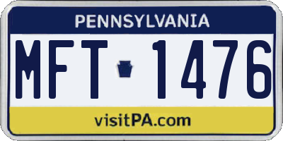 PA license plate MFT1476