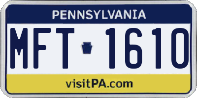 PA license plate MFT1610