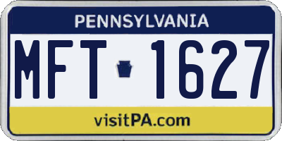 PA license plate MFT1627