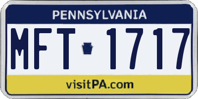 PA license plate MFT1717