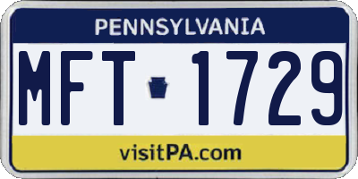 PA license plate MFT1729