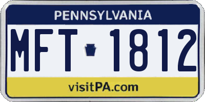 PA license plate MFT1812
