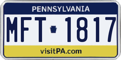 PA license plate MFT1817