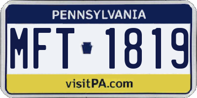PA license plate MFT1819