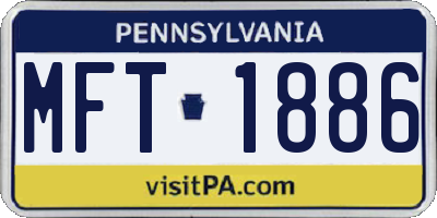 PA license plate MFT1886