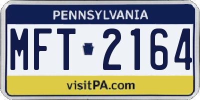 PA license plate MFT2164