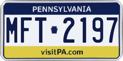 PA license plate MFT2197