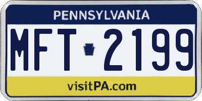 PA license plate MFT2199