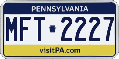 PA license plate MFT2227