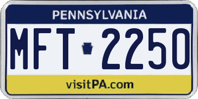 PA license plate MFT2250