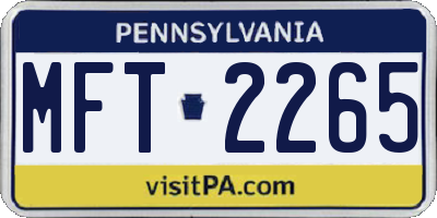 PA license plate MFT2265