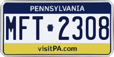 PA license plate MFT2308