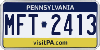 PA license plate MFT2413