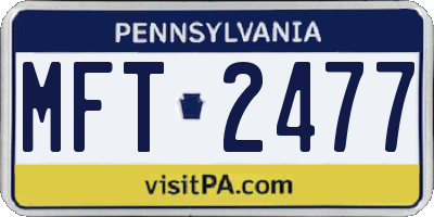 PA license plate MFT2477