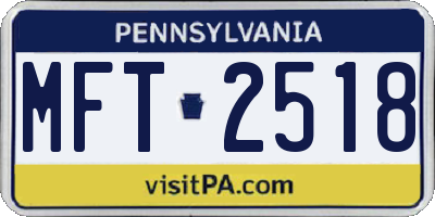 PA license plate MFT2518