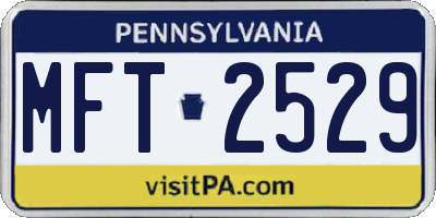 PA license plate MFT2529