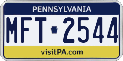 PA license plate MFT2544