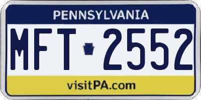 PA license plate MFT2552