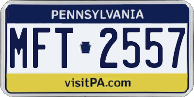 PA license plate MFT2557