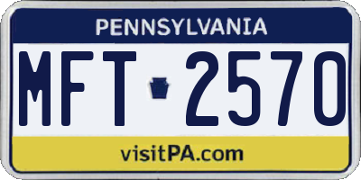 PA license plate MFT2570