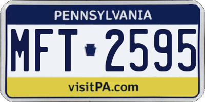 PA license plate MFT2595