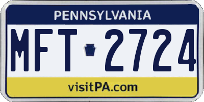PA license plate MFT2724