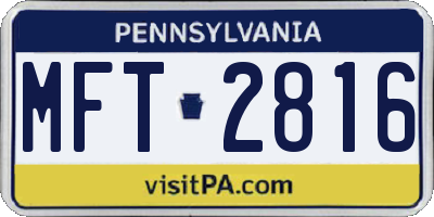 PA license plate MFT2816