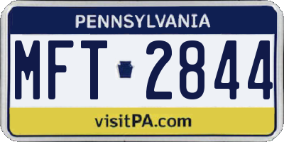 PA license plate MFT2844