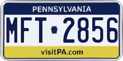 PA license plate MFT2856