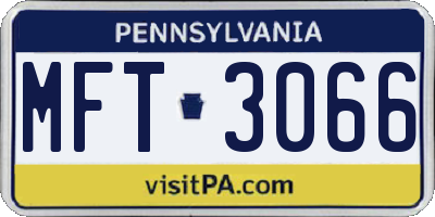 PA license plate MFT3066