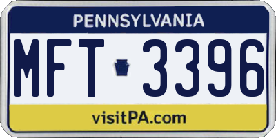 PA license plate MFT3396