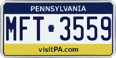 PA license plate MFT3559
