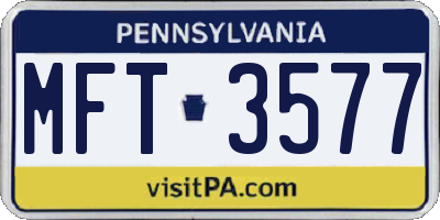 PA license plate MFT3577