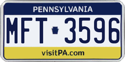 PA license plate MFT3596