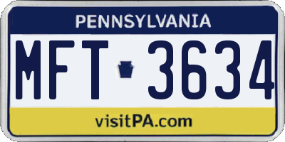 PA license plate MFT3634