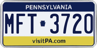 PA license plate MFT3720